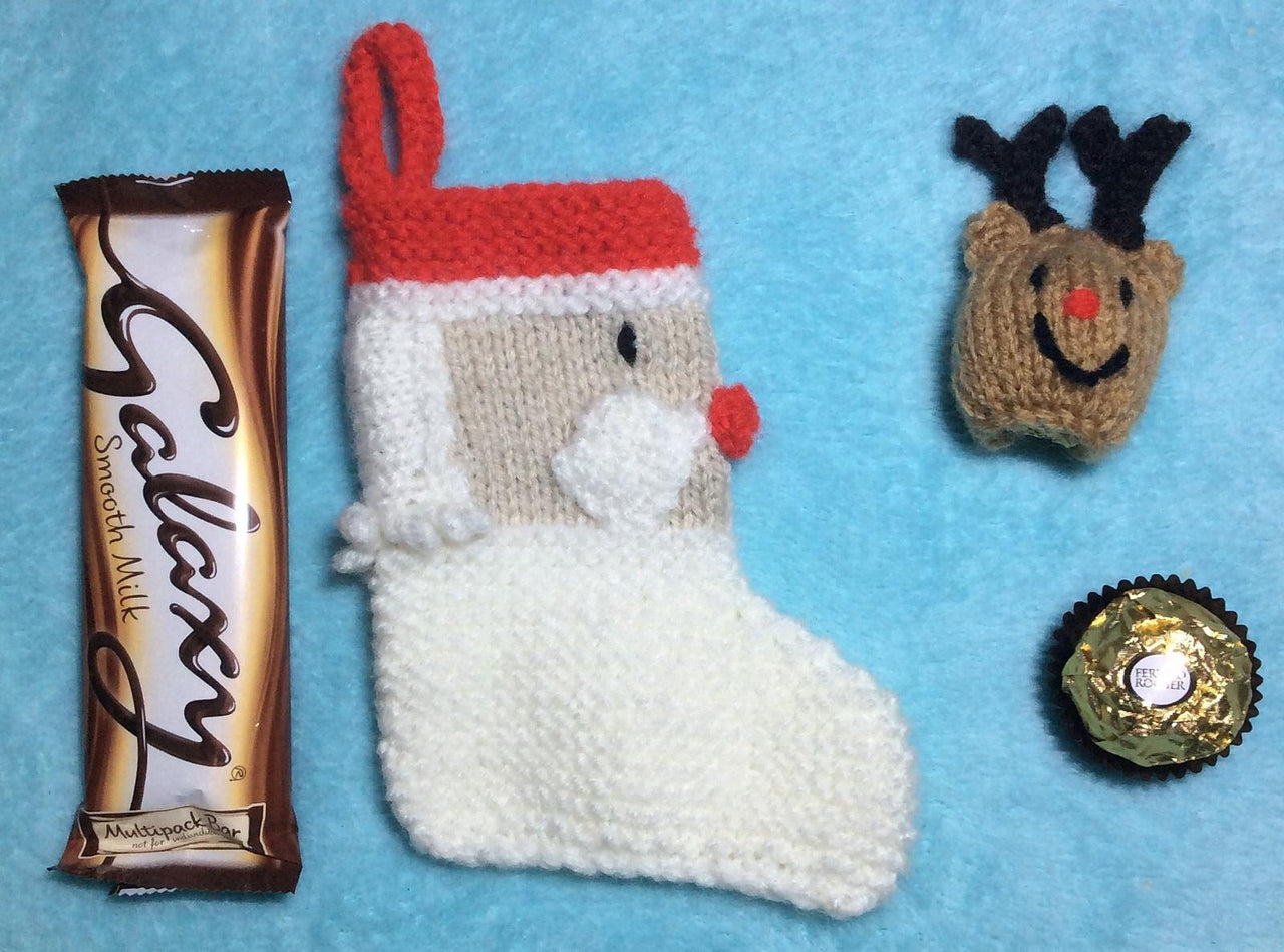 Santa Stocking Gift Bag with Christmas Reindeer