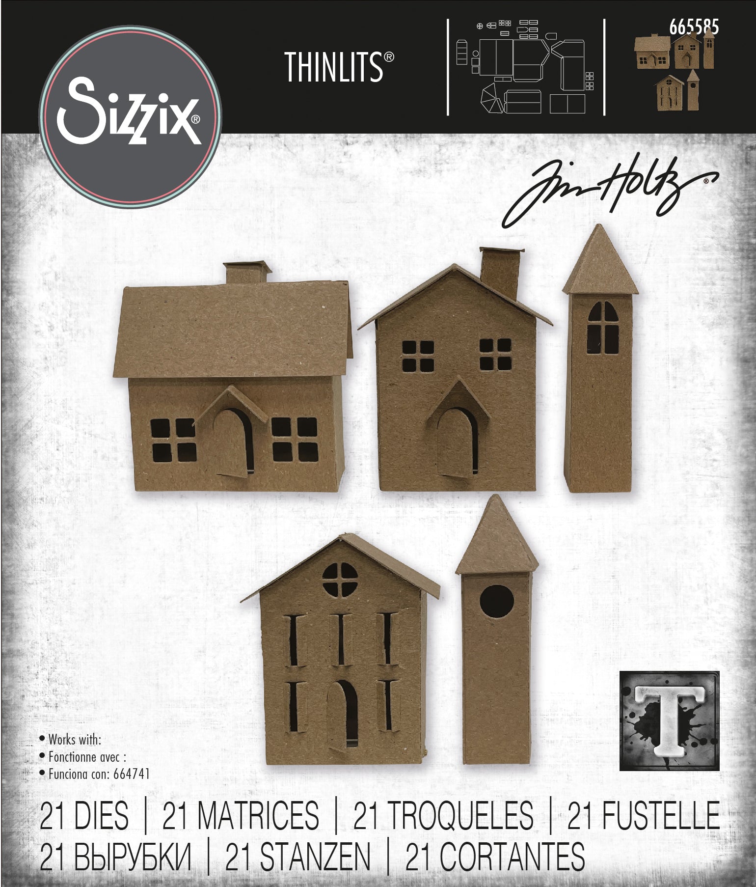 Sizzix Thinlits Die Set 21PK - Paper Village #2