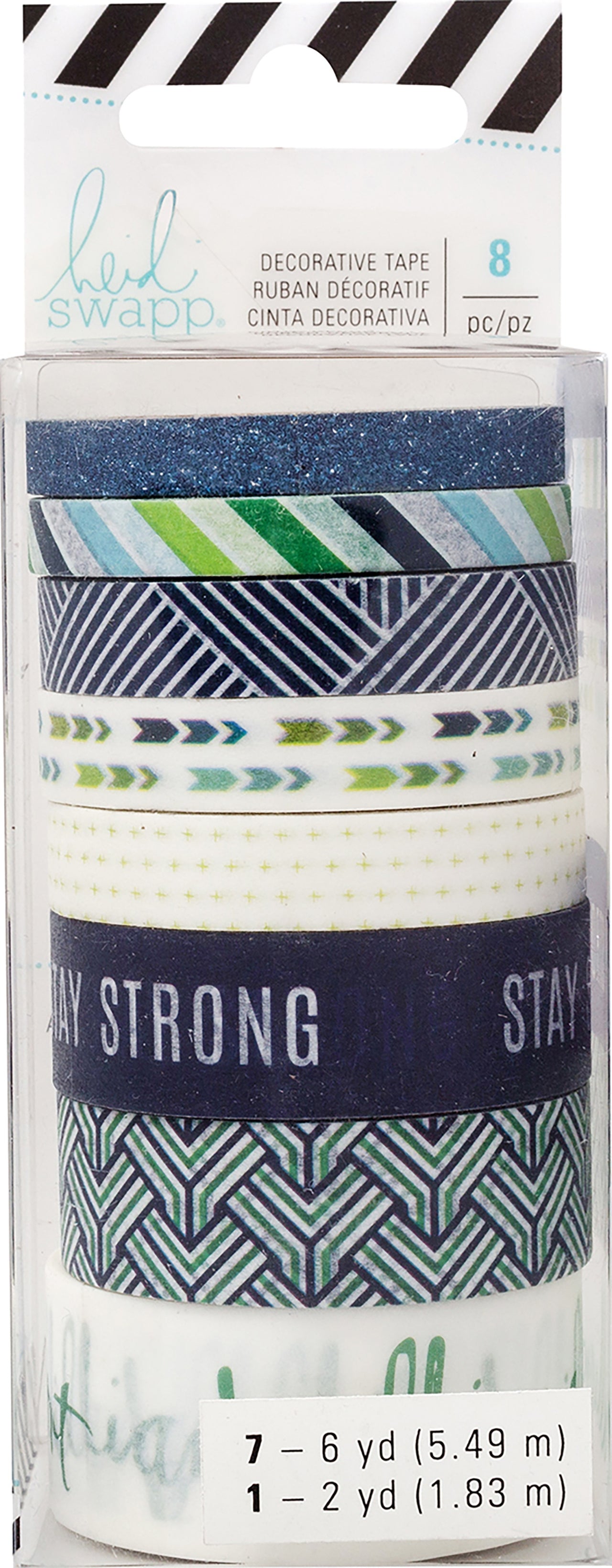 American Crafts Heidi Swapp Storyline2 Washi Tape Rolls 8/Pkg - Stay Strong