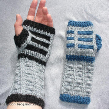 Dalek-Inspired Fingerless Gloves