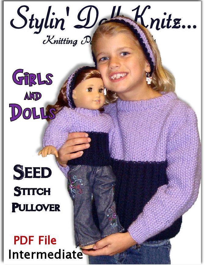 Matching Girl and Doll sweaters. American Girl Doll. AG