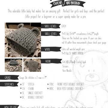 Baby Bear Crochet Hat