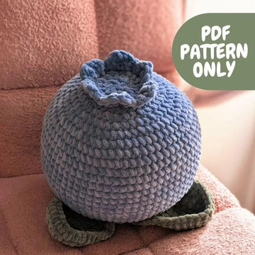 Crochet Small Blueberry Pillow Pattern PDF Super Bulky Yarn Version