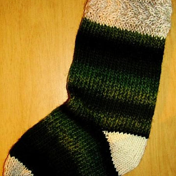 Cabled Cuff Christmas Stocking