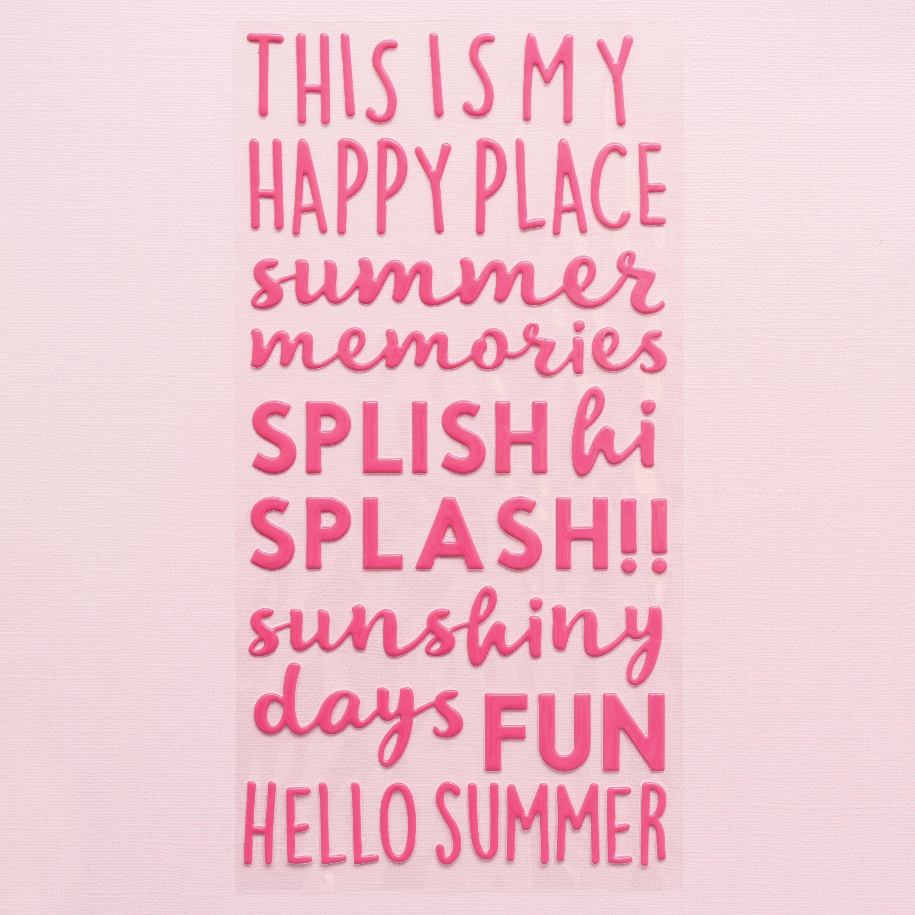 American Crafts Sun & Fun Thickers Stickers 118/Pkg - Phrase/Puffy
