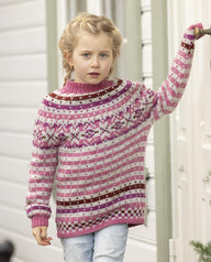 Fanastøl Sweater In Pink  in Viking Garn Viking Wool - Downloadable PDF