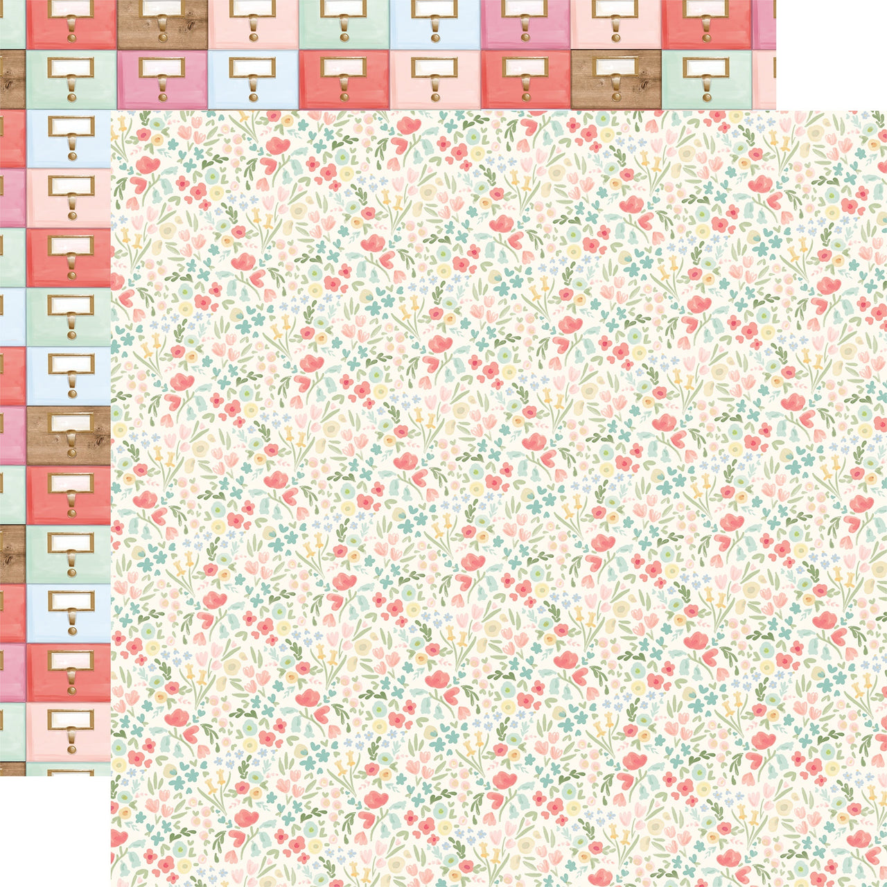 Echo Park Paper Farmhouse Market Double-Sided Cardstock 12"X12" 25/Pkg - Antique Floral