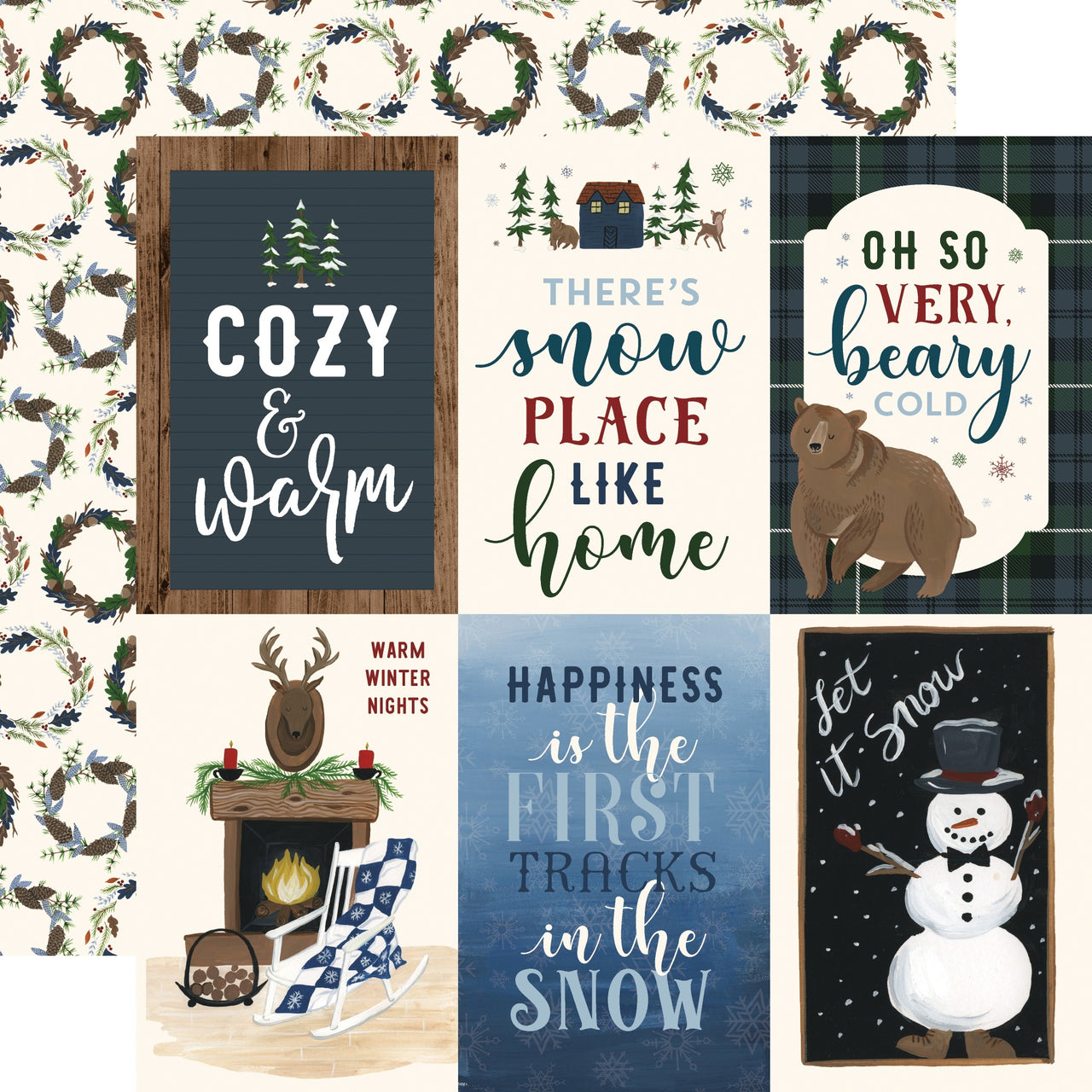 Echo Park Paper Warm & Cozy Double-Sided Cardstock 12"X12" 25/Pkg - 4"X6" Journaling Cards