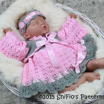 Crochet Pattern baby set UK & USA Terms  #25