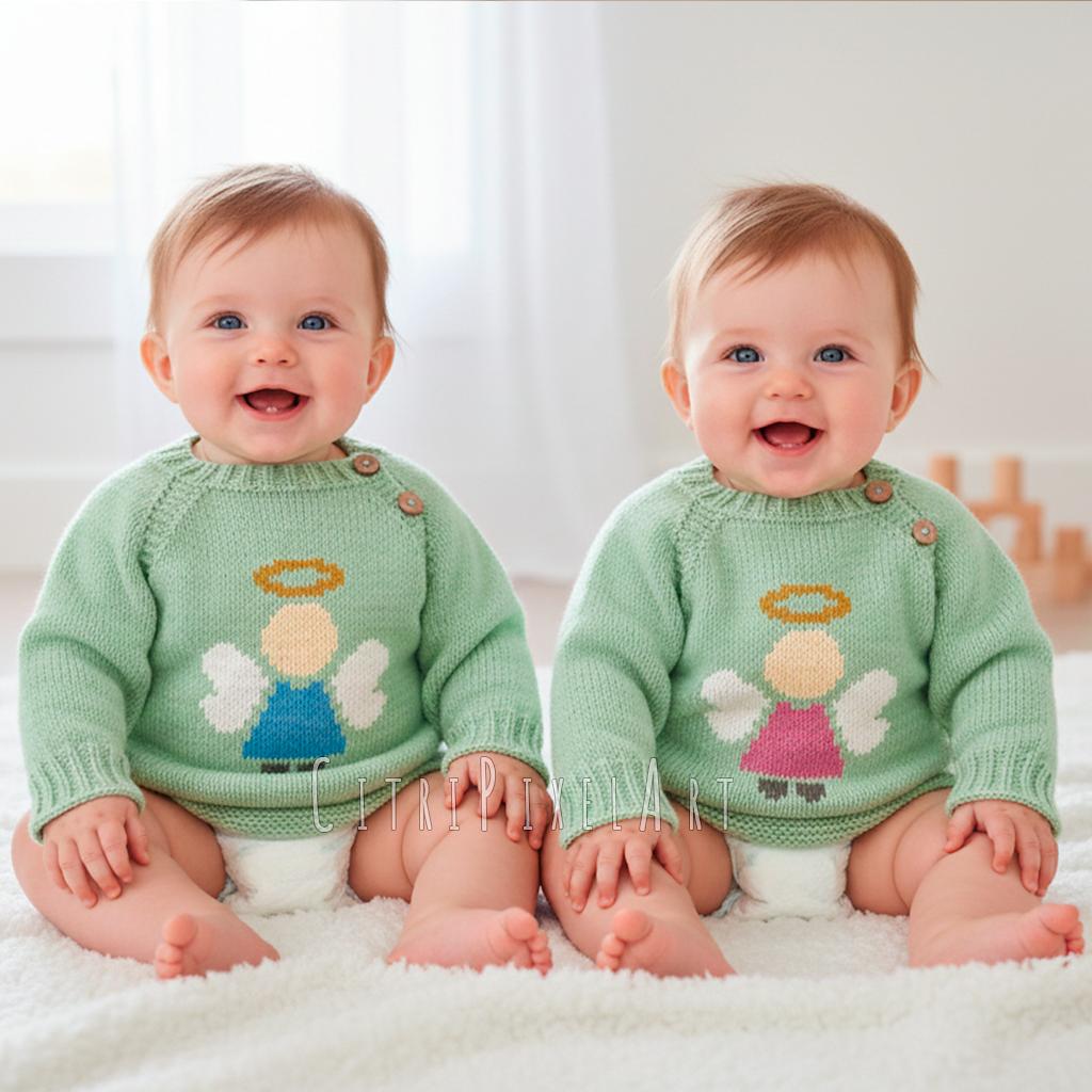 Baby Cardigan with Angel