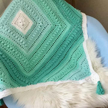 Squared Diamond Popcorn Baby Blanket N 350