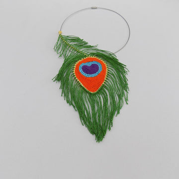 Peacock feather necklace