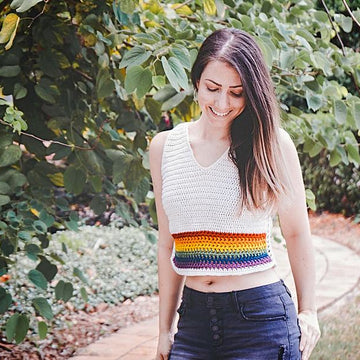 Rainbow Crochet Top