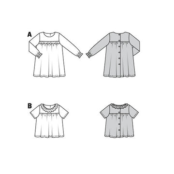Burda Style Baby Dress / Blouse B9260 - Paper Pattern, Size 56 - 98