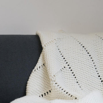Tunisian Crochet Herringbone Throw