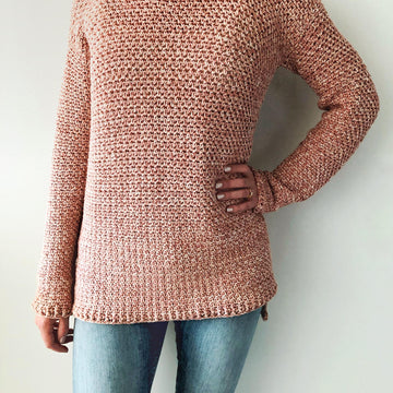 Oversized Crochet Sweater - Rose Dust Sweater