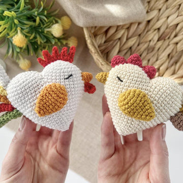 Crochet chicken and rooster toy Amigurumi pattern chick Crochet ornament Easter decorations