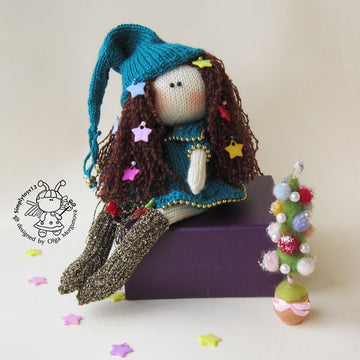 Doll with Christmas Tree dress