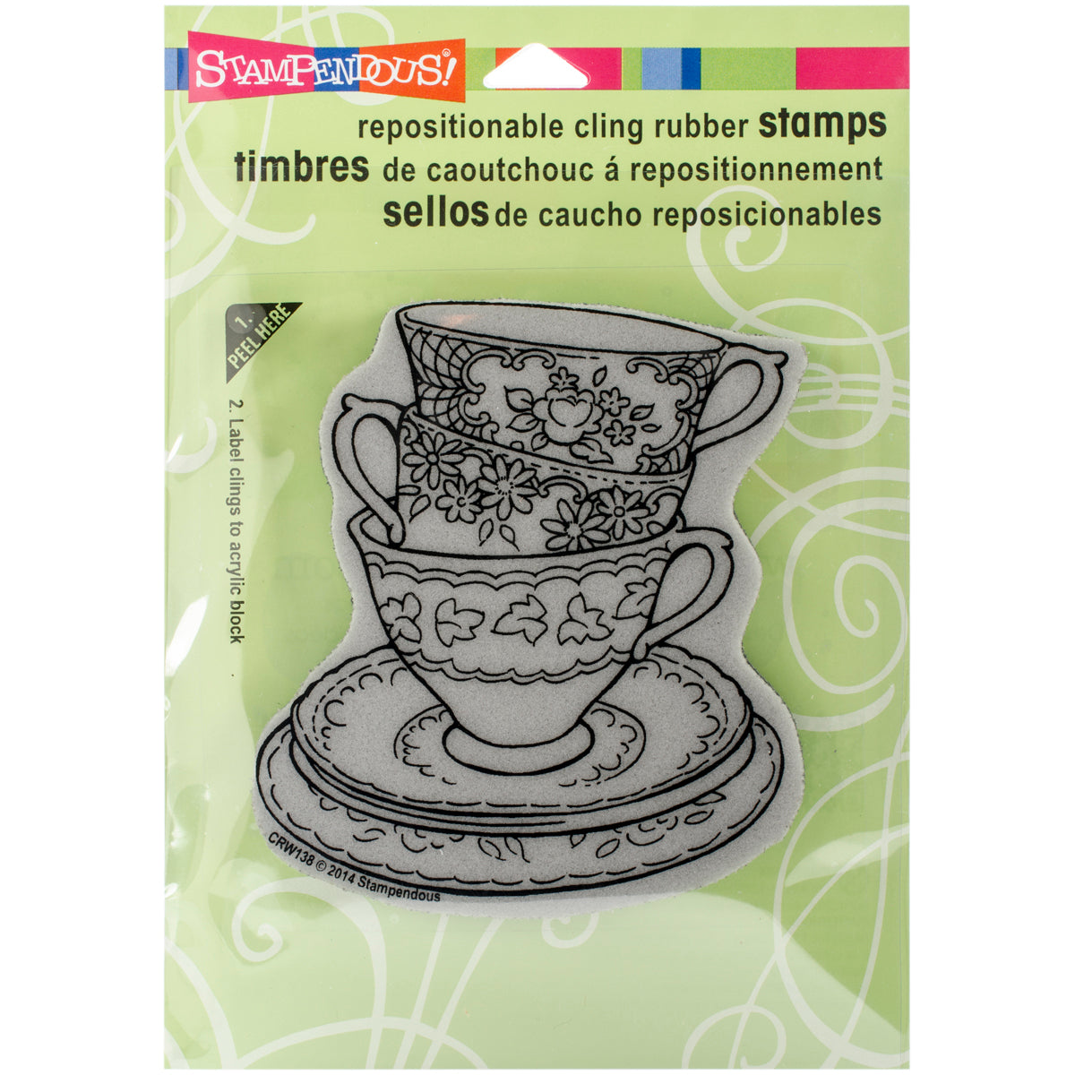 Stampendous Cling Stamp - Teacup Trio