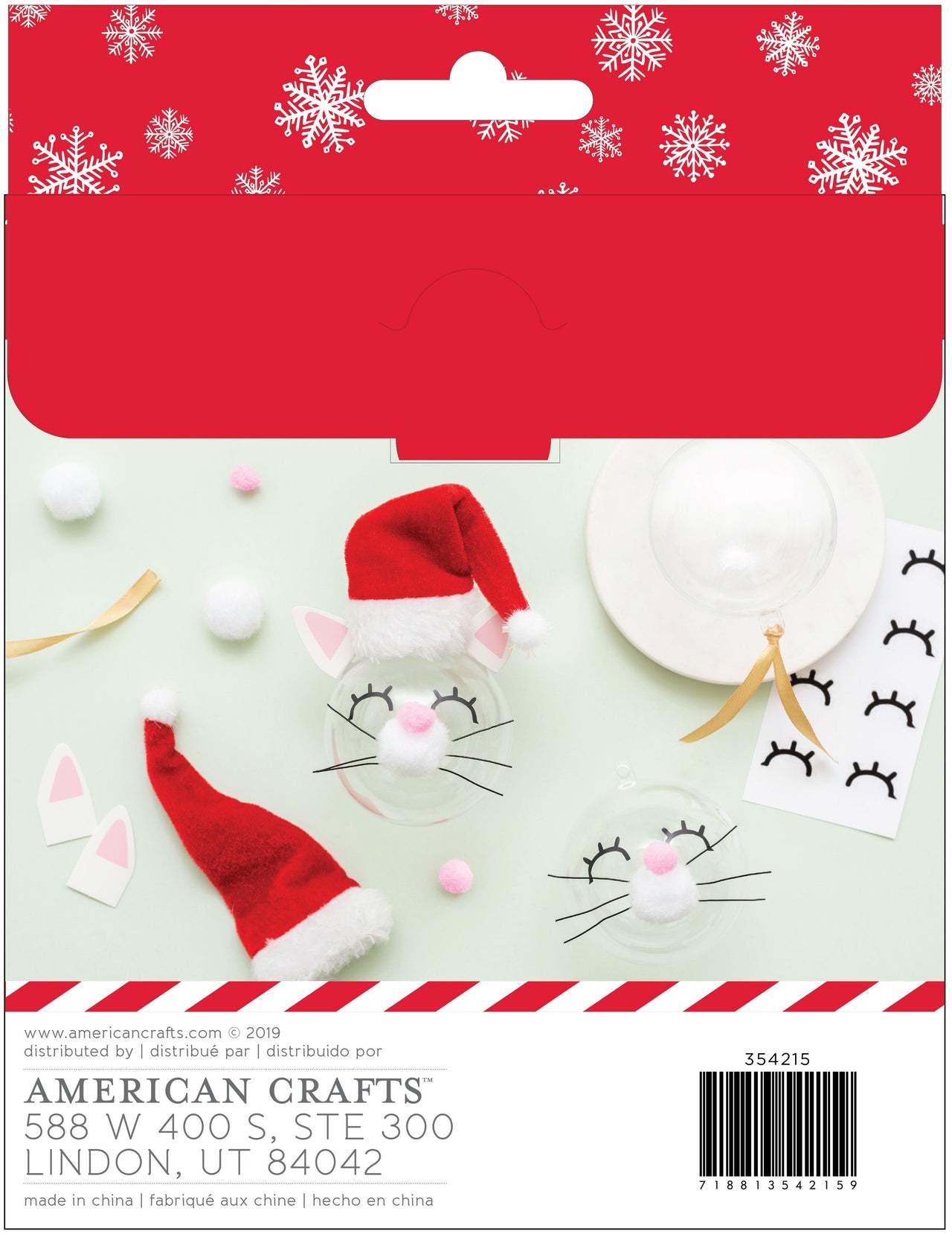 American Crafts AC Christmas Ornament Kit 4/Pkg - Christmas Kitten