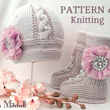Knitted Baby Hat and Knitted Baby Booties
