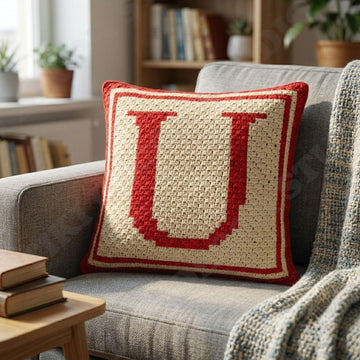 Initial U Letter Pillow Cover CROCHET PATTERN