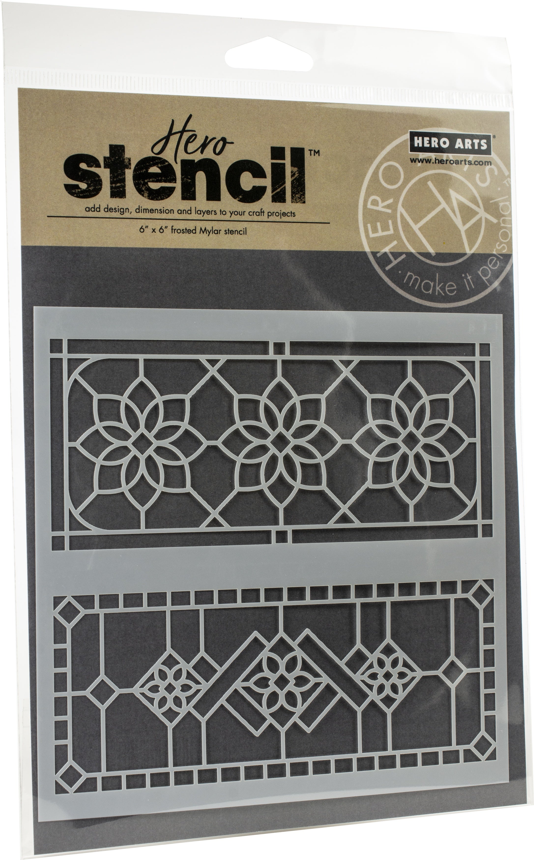 Hero Arts Stencil 6"X6" - Stained Glass Window