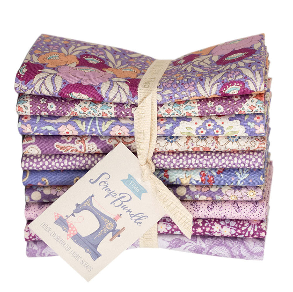 Tilda Scrap Bundles Fat Quarter Bundle - Purples/Mauve