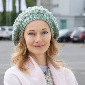 Celadon Knit Beret Hat