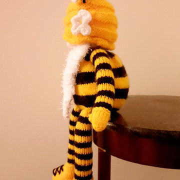 Mr Bee Knitted Gnome