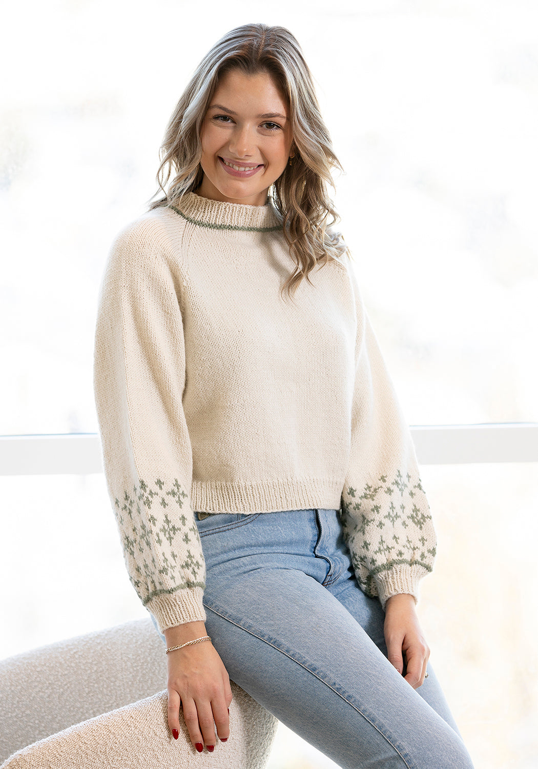 Helper Sweater in Viking Of Norway Alpaca Storm - UK-2306-6 - Downloadable PDF