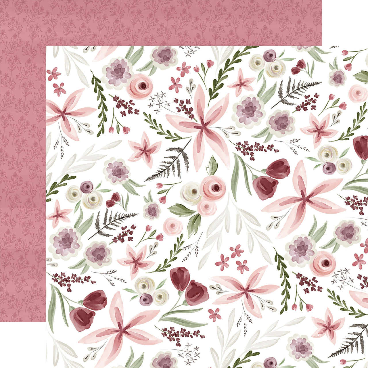 Echo Park Paper Flora No. 3 Double-Sided Cardstock 12"X12" 25/Pkg - Elegant Large Floral