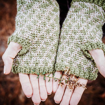Cactus Fingerless Crochet Mittens