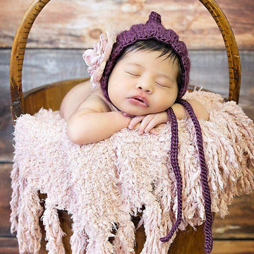 #23 Girls knitted pixie scallop hat