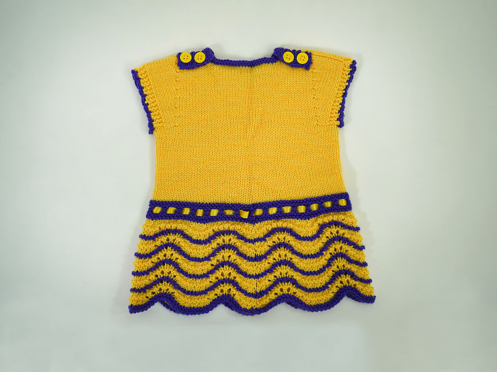 Hearts Knit Together Baby Dress in Cascade Yarns Heritage Solids - FW238 - Downloadable PDF