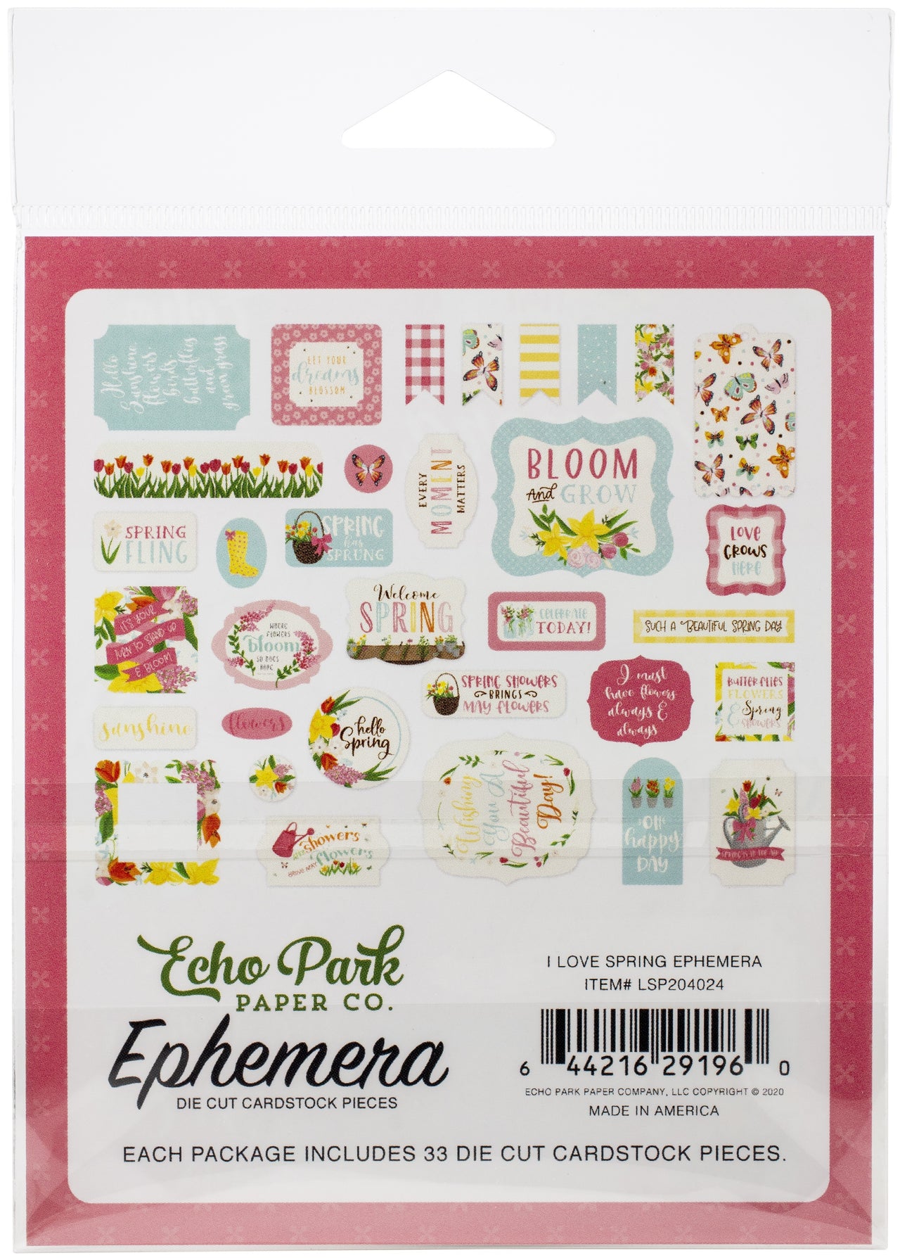 Echo Park Paper Echo Park Cardstock Ephemera 33/Pkg - Icons, I Love Spring