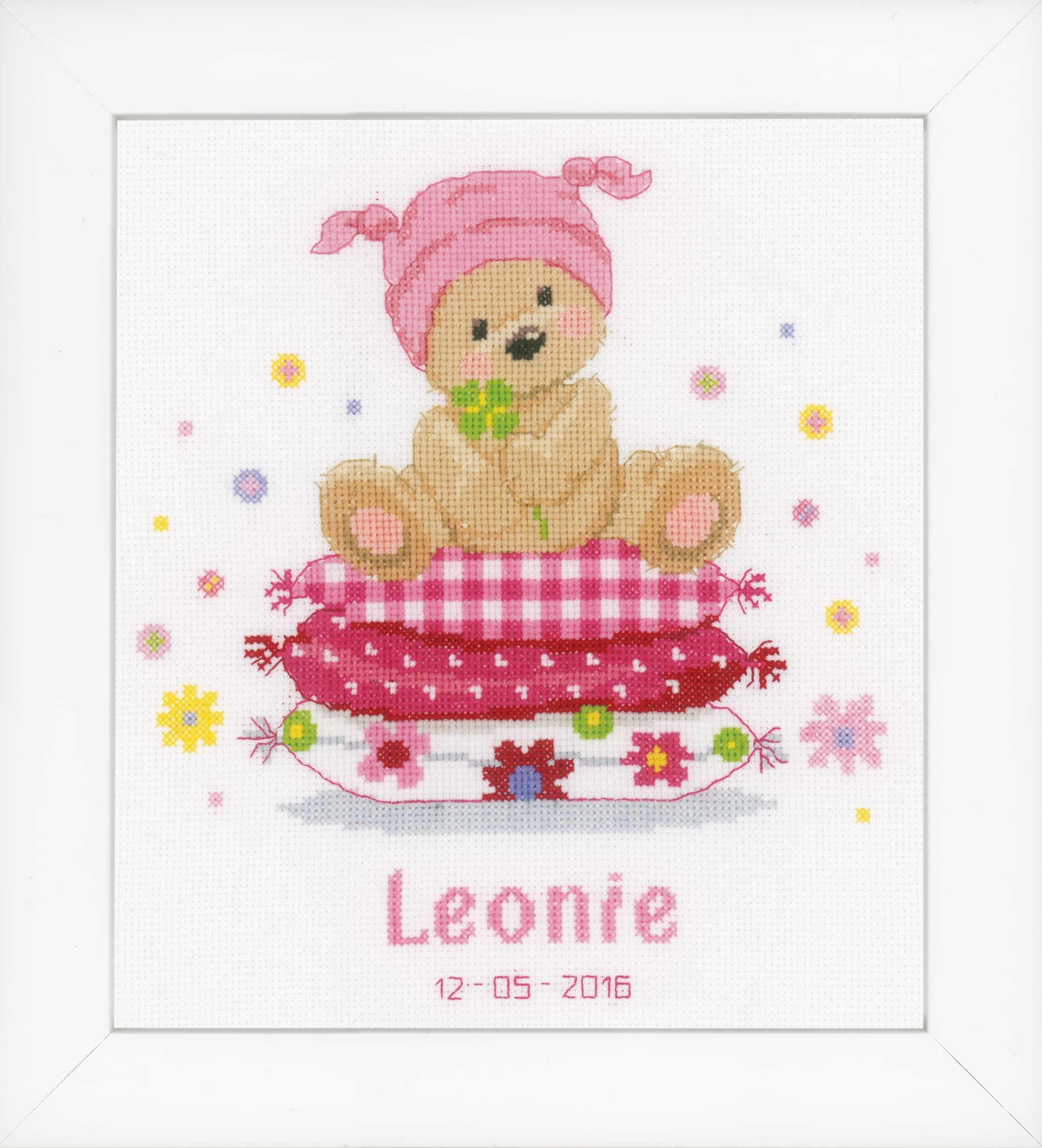 Vervaco Counted Cross Stitch Kit Bear On Pillow Cross Stitch Kit