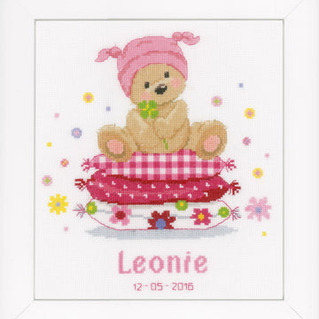 Vervaco Counted Cross Stitch Kit Bear On Pillow Cross Stitch Kit