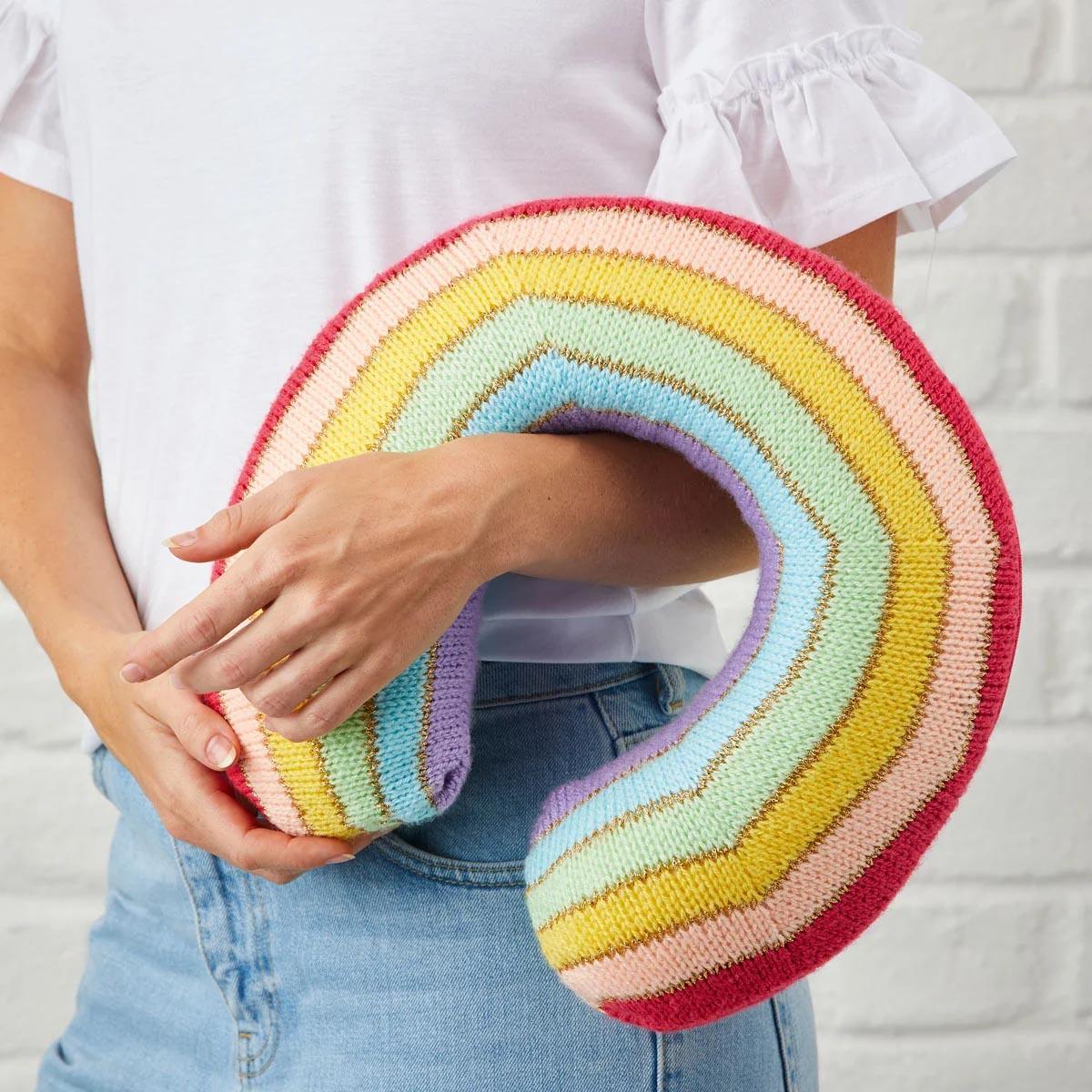 Rainbow Cushion Knitting Pattern
