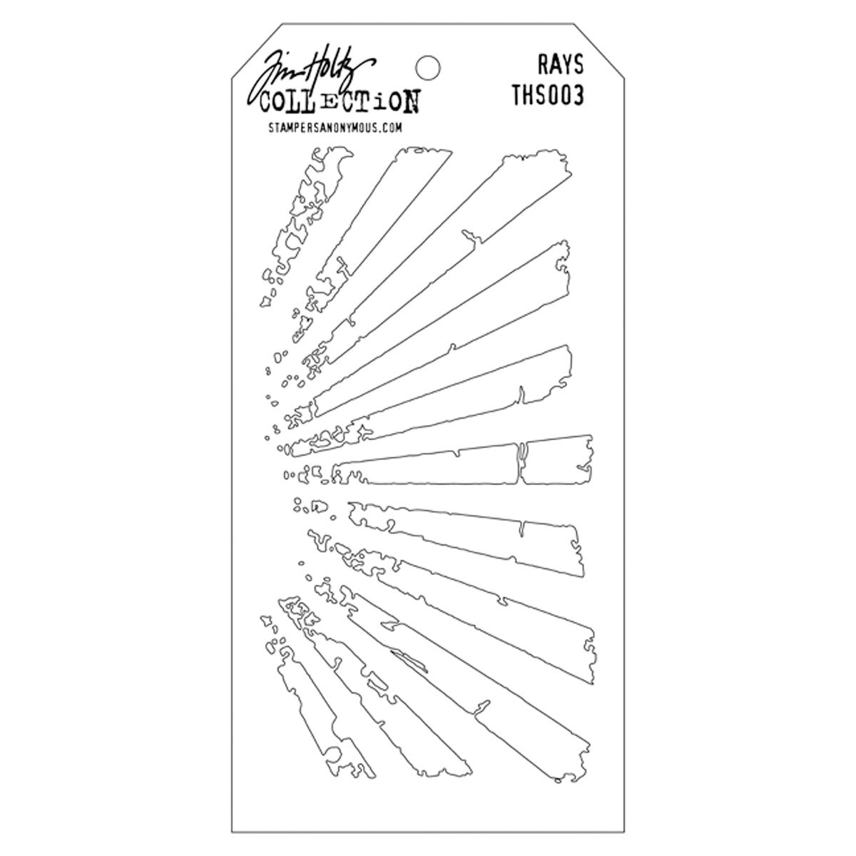 Stampers Anonymous Tim Holtz Layered Stencil 4.125"X8.5" - Rays