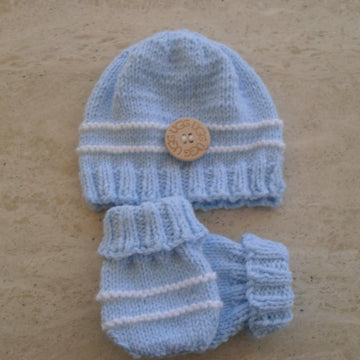 Baby Boy Booties Beanie Mittens