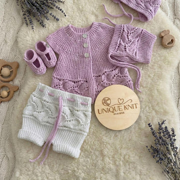 “Heather” sideways knitted set