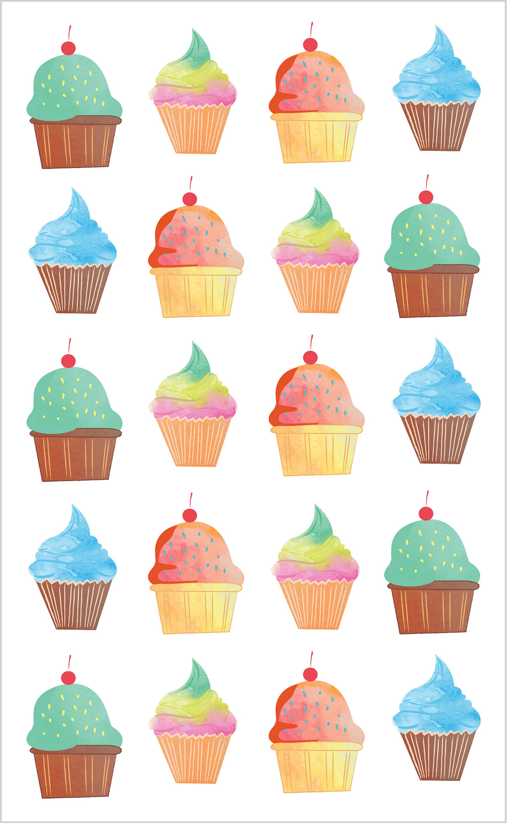 Mrs. Grossman's Watercolor Stickers - Cupcakes