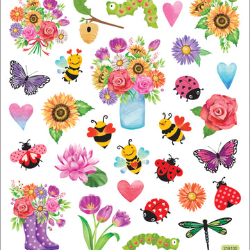 Tattoo King Sticker King Stickers - Spring Flowers & Bugs