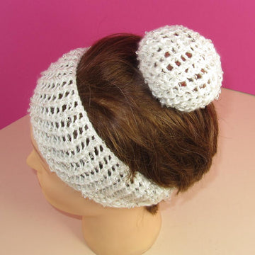Ballerina Beaded Easy Lace Headband and Bun Cover