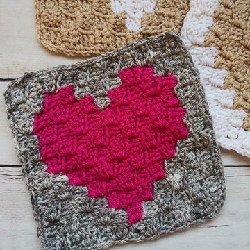 C2C Enamored Heart Afghan Square