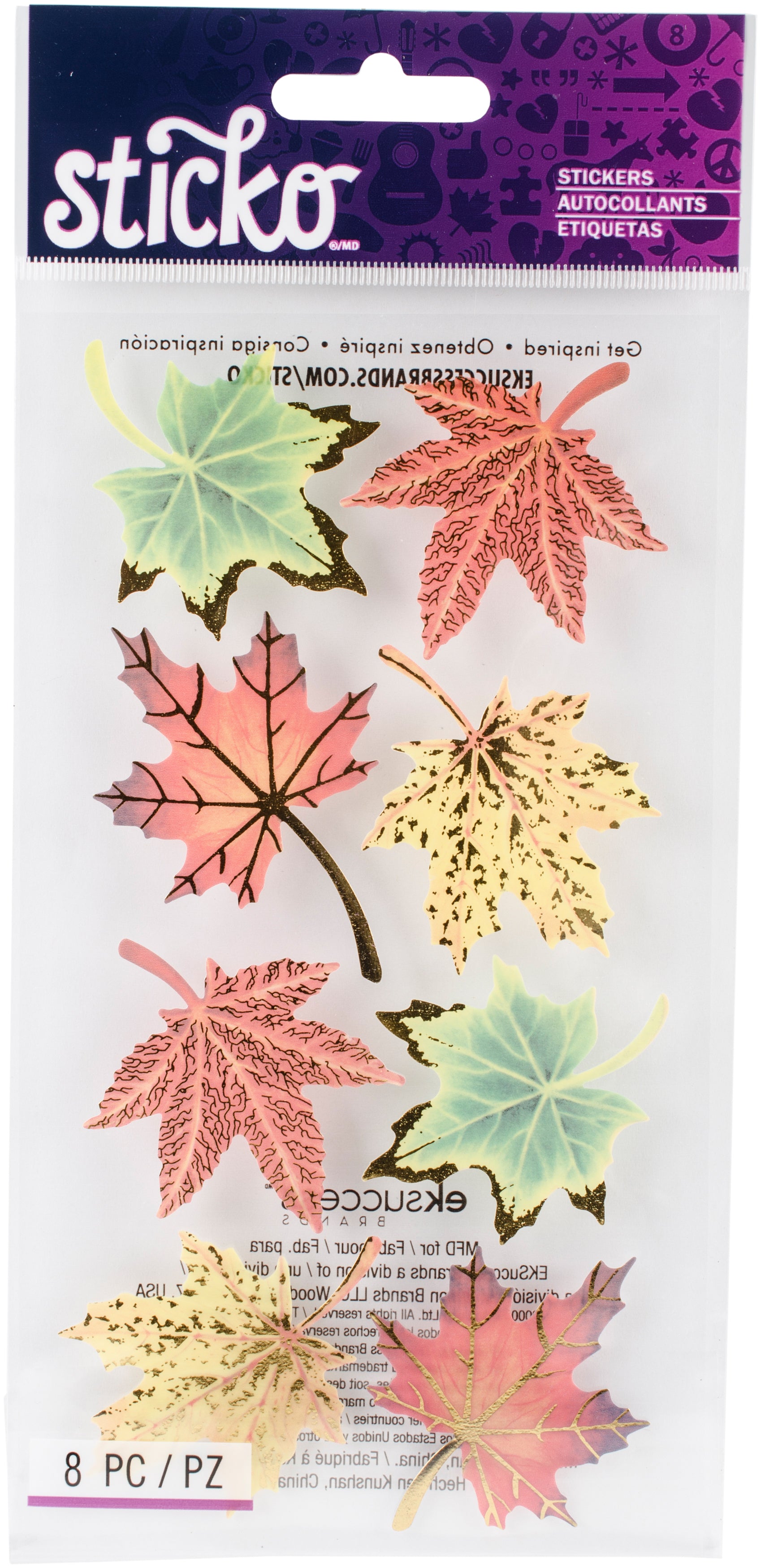 Sticko Vellum Stickers - Maple Leaves