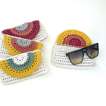 Rainbow Crochet Glasses Case 093