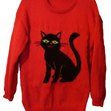 Childrens & Adults Black Cat Jumper