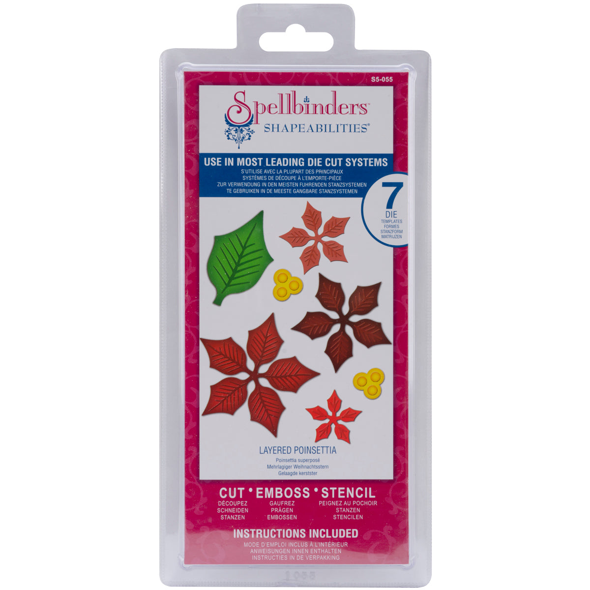 Spellbinders Shapeabilities Dies - Layered Poinsettia